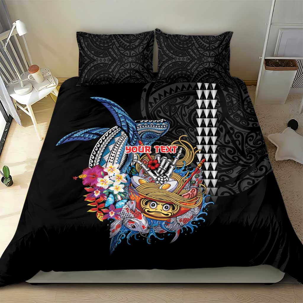 Personalized Japanese Koi Fish Ramen Bedding Set Aloha Shark Kakau Pattern LT9 - Polynesian Pride