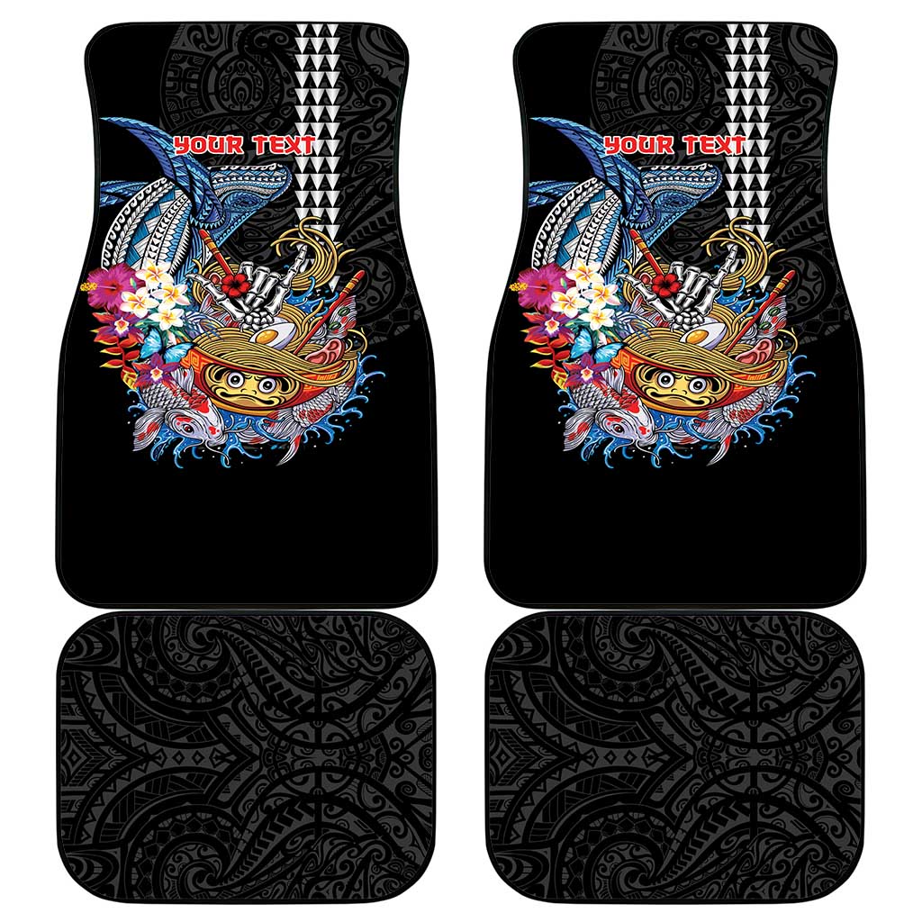 Personalized Japanese Koi Fish Ramen Car Mats Aloha Shark Kakau Pattern