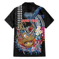 Personalized Japanese Koi Fish Ramen Family Matching Off Shoulder Maxi Dress and Hawaiian Shirt Aloha Shark Kakau Pattern