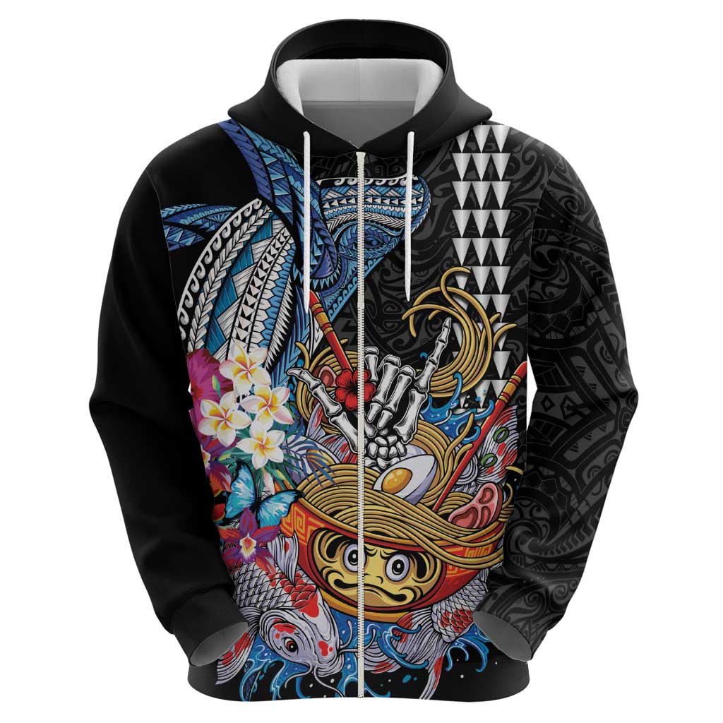 Personalized Japanese Koi Fish Ramen Hoodie Aloha Shark Kakau Pattern LT9 - Polynesian Pride