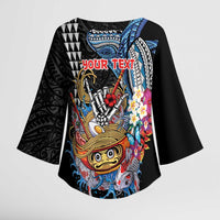 Personalized Japanese Koi Fish Ramen Kimono Sleeve Blouse Aloha Shark Kakau Pattern