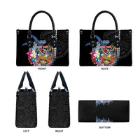 Personalized Japanese Koi Fish Ramen Leather Bag Aloha Shark Kakau Pattern LT9 - Polynesian Pride