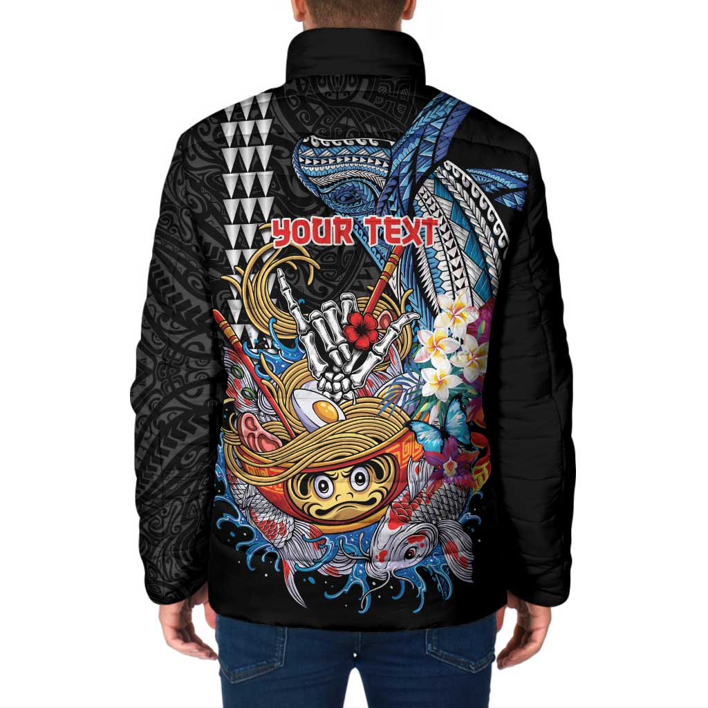 Personalized Japanese Koi Fish Ramen Padded Jacket Aloha Shark Kakau Pattern LT9 - Polynesian Pride