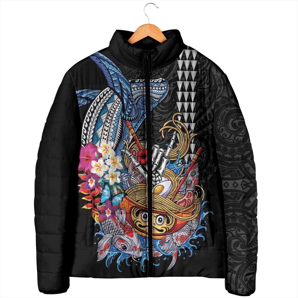 Personalized Japanese Koi Fish Ramen Padded Jacket Aloha Shark Kakau Pattern LT9 - Polynesian Pride