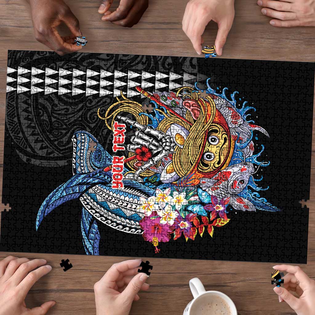 Personalized Japanese Koi Fish Ramen Puzzle Aloha Shark Kakau Pattern LT9 - Polynesian Pride