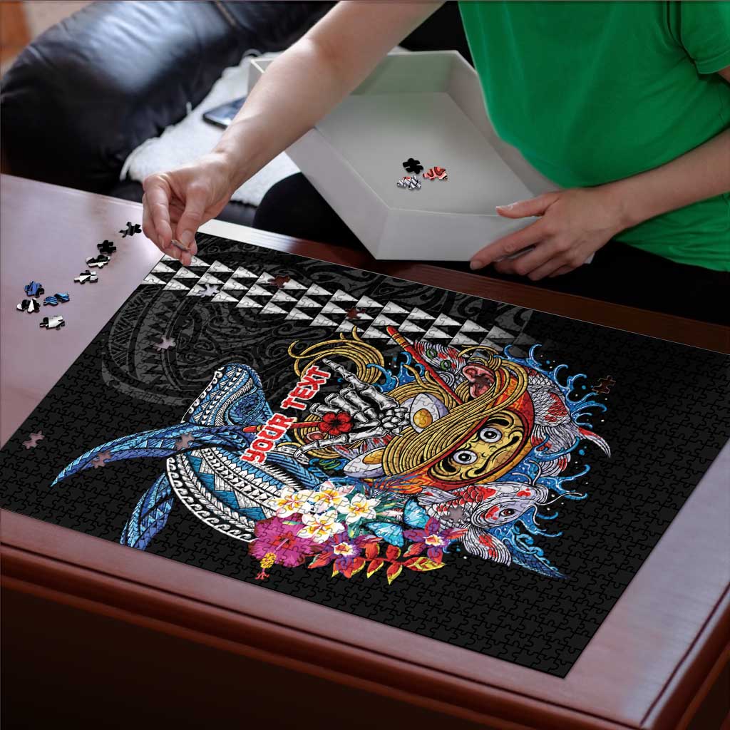 Personalized Japanese Koi Fish Ramen Puzzle Aloha Shark Kakau Pattern LT9 - Polynesian Pride