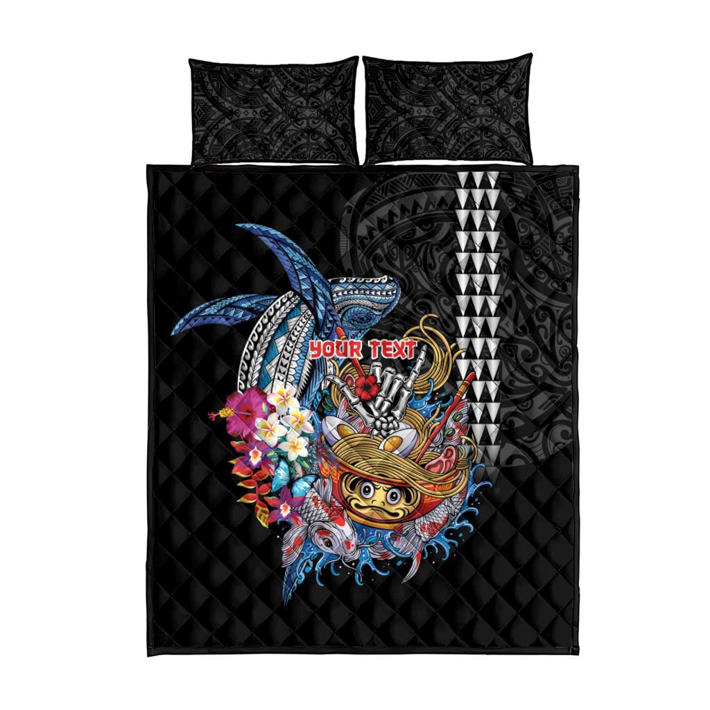 Personalized Japanese Koi Fish Ramen Quilt Bed Set Aloha Shark Kakau Pattern