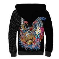 Personalized Japanese Koi Fish Ramen Sherpa Hoodie Aloha Shark Kakau Pattern LT9 - Polynesian Pride