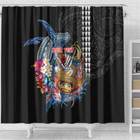 Personalized Japanese Koi Fish Ramen Shower Curtain Aloha Shark Kakau Pattern