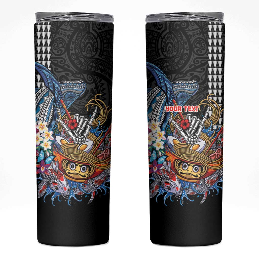 Personalized Japanese Koi Fish Ramen Skinny Tumbler Aloha Shark Kakau Pattern