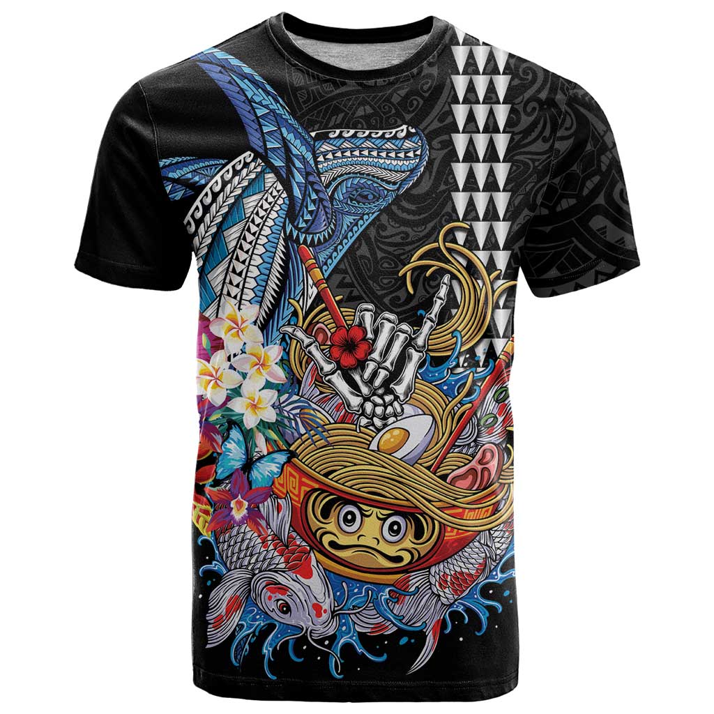 Personalized Japanese Koi Fish Ramen T Shirt Aloha Shark Kakau Pattern