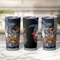 Personalized Japanese Koi Fish Ramen Tumbler Cup Aloha Shark Kakau Pattern