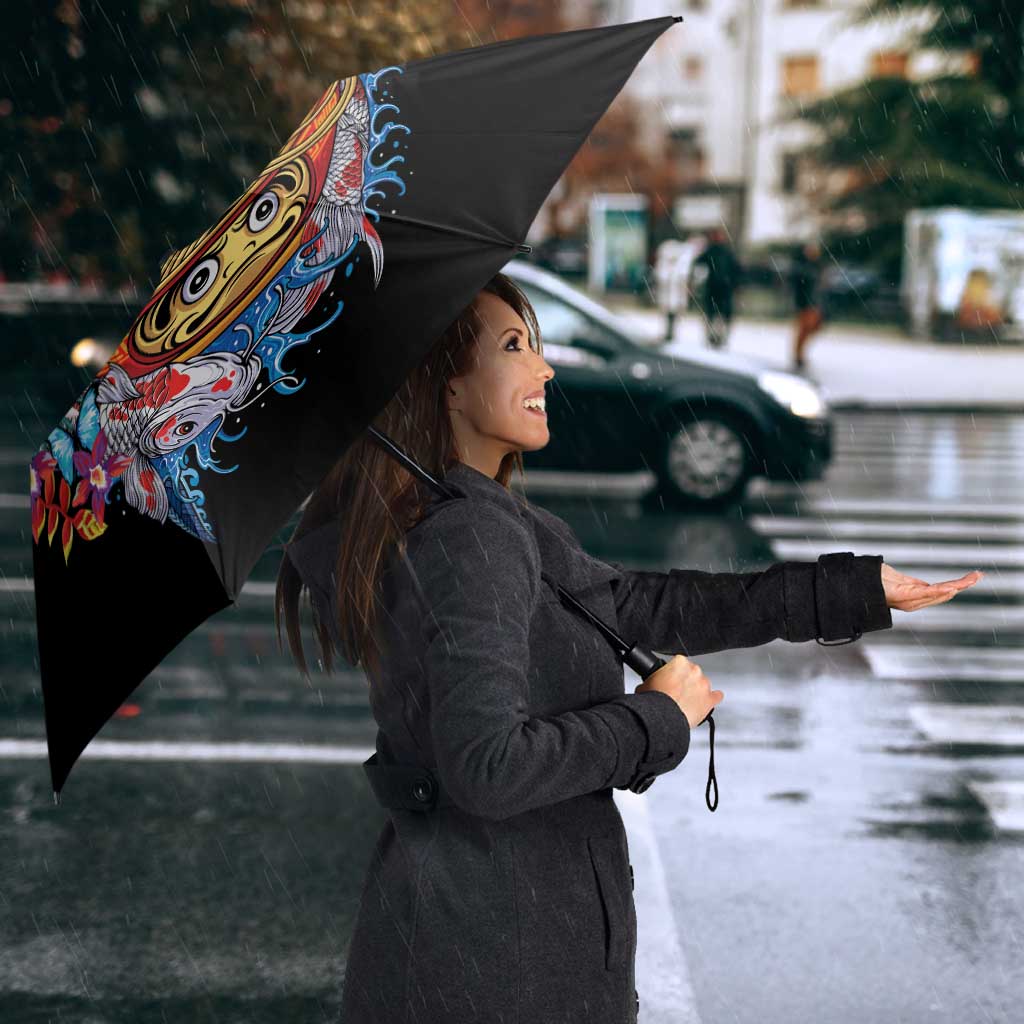 Personalized Japanese Koi Fish Ramen Umbrella Aloha Shark Kakau Pattern
