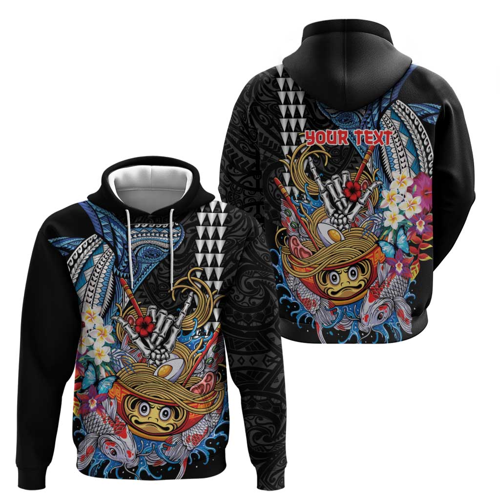 Personalized Japanese Koi Fish Ramen Zip Hoodie Aloha Shark Kakau Pattern