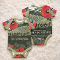ANZAC Day We Remember Baby Onesie Maori Silver Fern Camouflage Motif LT9 - Polynesian Pride