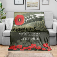 ANZAC Day We Remember Blanket Maori Silver Fern Camouflage Motif