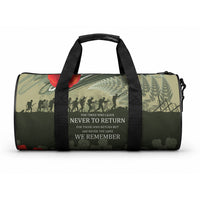 ANZAC Day We Remember Duffle Bag Maori Silver Fern Camouflage Motif LT9 One size Green - Polynesian Pride