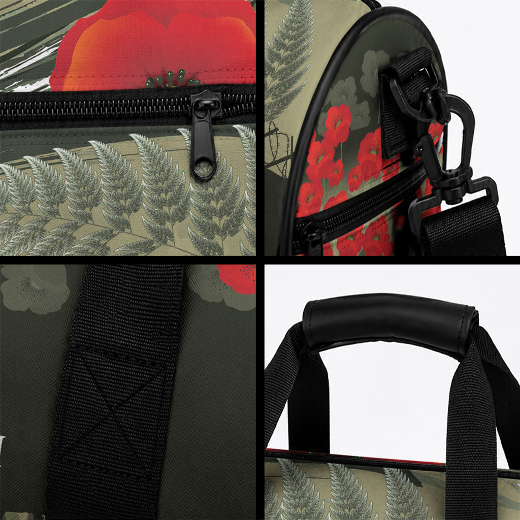ANZAC Day We Remember Duffle Bag Maori Silver Fern Camouflage Motif LT9 - Polynesian Pride