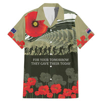 ANZAC Day We Remember Family Matching Mermaid Dress and Hawaiian Shirt Maori Silver Fern Camouflage Motif LT9 Dad's Shirt - Short Sleeve Green - Polynesian Pride