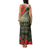 ANZAC Day We Remember Family Matching Tank Maxi Dress and Hawaiian Shirt Maori Silver Fern Camouflage Motif LT9 - Polynesian Pride