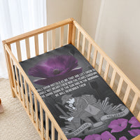 ANZAC Day Remembrance Baby Bed Cover Purple Poppy We Will Remember Them LT9 - Polynesian Pride