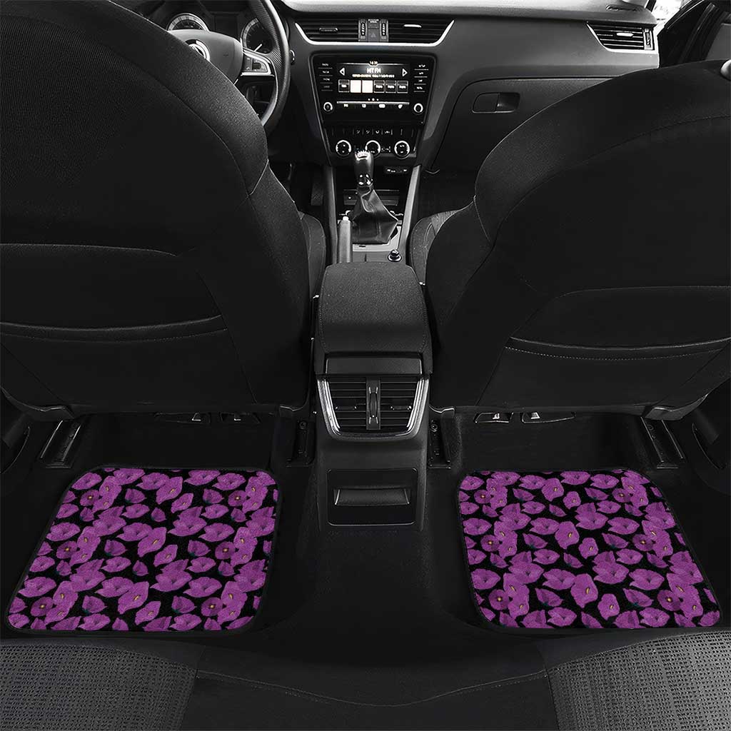 ANZAC Day Remembrance Car Mats Purple Poppy We Will Remember Them