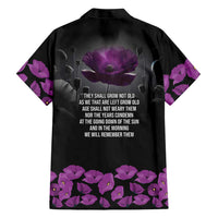 ANZAC Day Remembrance Family Matching Mermaid Dress and Hawaiian Shirt Purple Poppy We Will Remember Them LT9 - Polynesian Pride