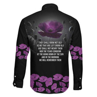 ANZAC Day Remembrance Family Matching Puletasi and Hawaiian Shirt Purple Poppy We Will Remember Them