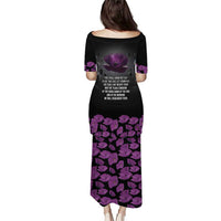 ANZAC Day Remembrance Family Matching Puletasi and Hawaiian Shirt Purple Poppy We Will Remember Them
