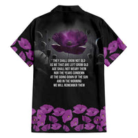 ANZAC Day Remembrance Family Matching Tank Maxi Dress and Hawaiian Shirt Purple Poppy We Will Remember Them LT9 - Polynesian Pride