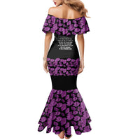 ANZAC Day Remembrance Mermaid Dress Purple Poppy We Will Remember Them