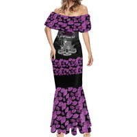 ANZAC Day Remembrance Mermaid Dress Purple Poppy We Will Remember Them