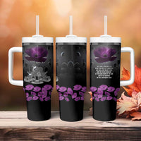 ANZAC Day Remembrance Tumbler With Handle Purple Poppy We Will Remember Them