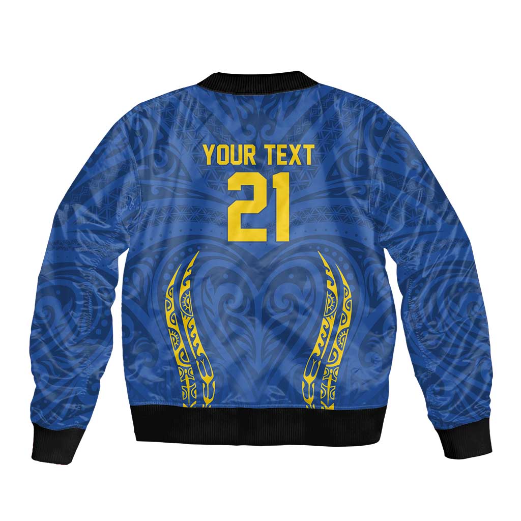Custom Oceania Football Solomon Kings Bomber Jacket Polynesian Tribal Pattern