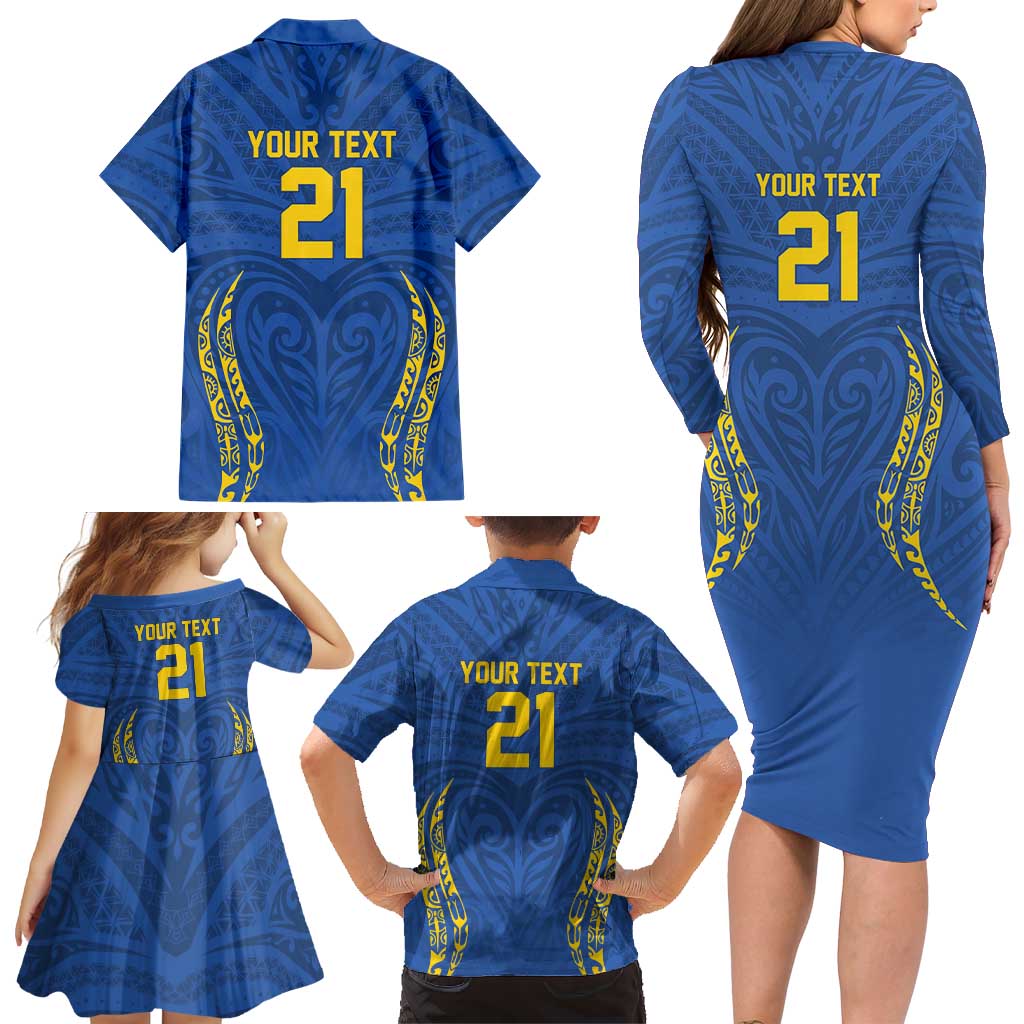 Custom Oceania Football Solomon Kings Family Matching Long Sleeve Bodycon Dress and Hawaiian Shirt Polynesian Tribal Pattern LT9 - Polynesian Pride