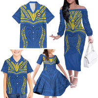 Custom Oceania Football Solomon Kings Family Matching Off The Shoulder Long Sleeve Dress and Hawaiian Shirt Polynesian Tribal Pattern LT9 - Polynesian Pride