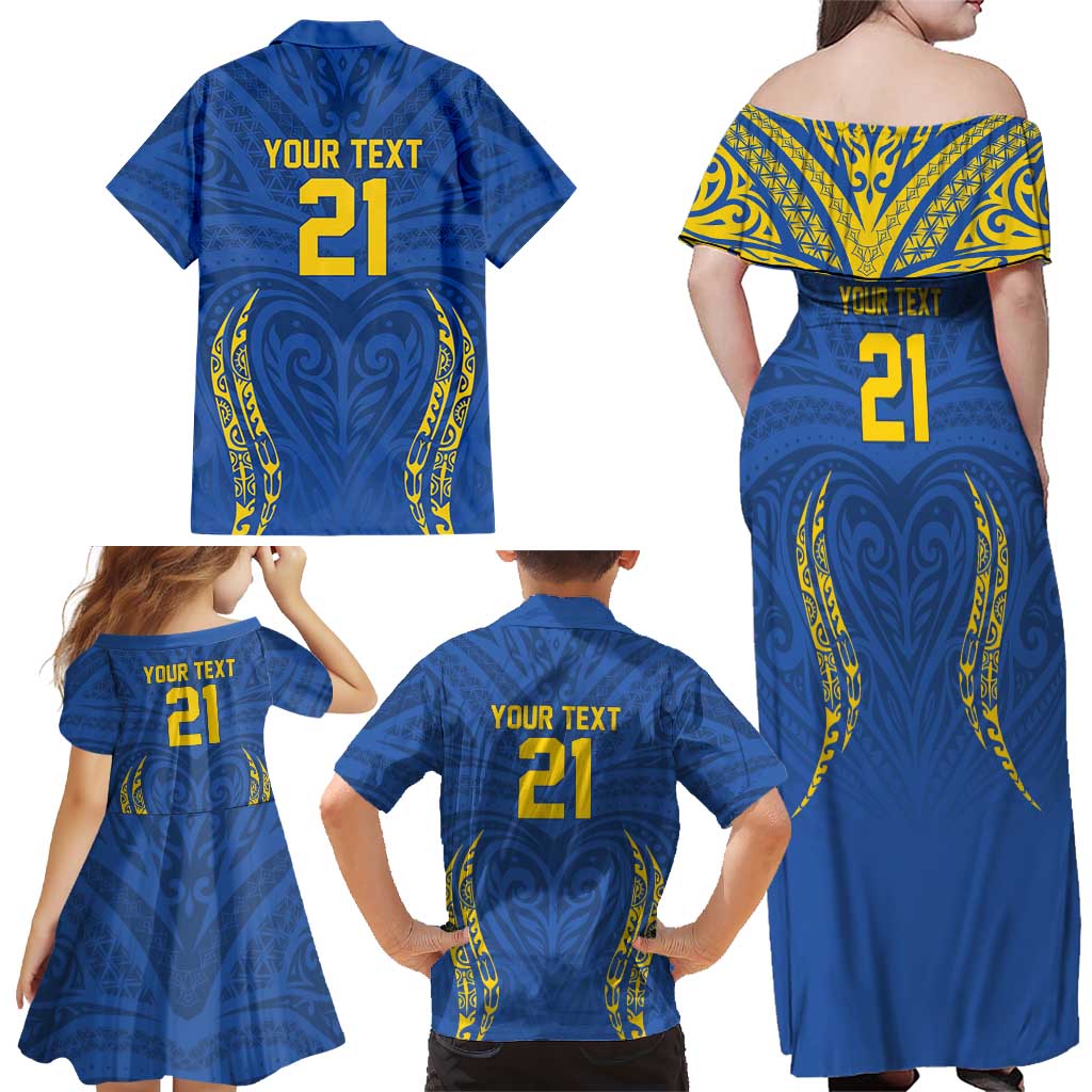 Custom Oceania Football Solomon Kings Family Matching Off Shoulder Maxi Dress and Hawaiian Shirt Polynesian Tribal Pattern LT9 - Polynesian Pride