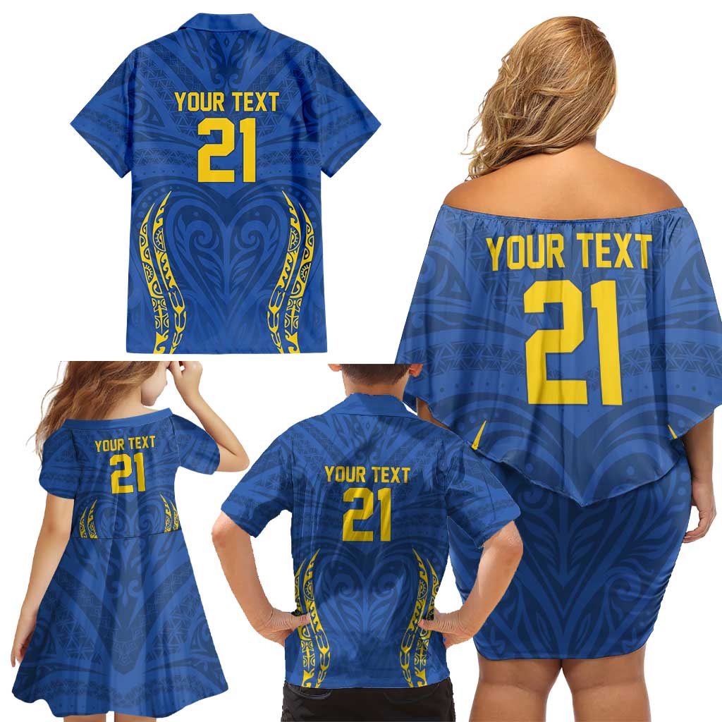 Custom Oceania Football Solomon Kings Family Matching Off Shoulder Short Dress and Hawaiian Shirt Polynesian Tribal Pattern LT9 - Polynesian Pride