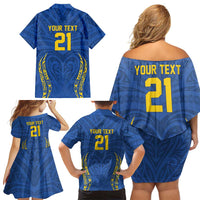 Custom Oceania Football Solomon Kings Family Matching Off Shoulder Short Dress and Hawaiian Shirt Polynesian Tribal Pattern LT9 - Polynesian Pride