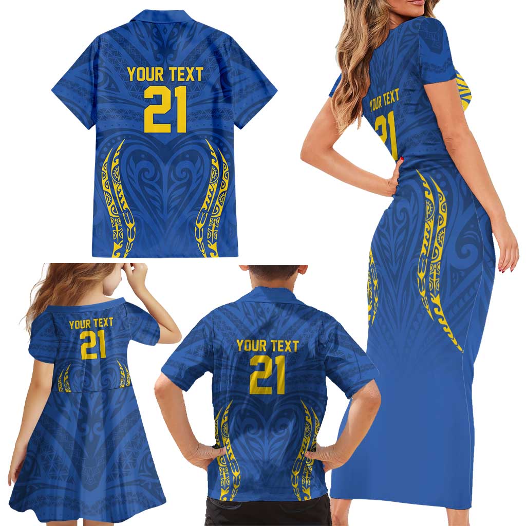 Custom Oceania Football Solomon Kings Family Matching Short Sleeve Bodycon Dress and Hawaiian Shirt Polynesian Tribal Pattern LT9 - Polynesian Pride