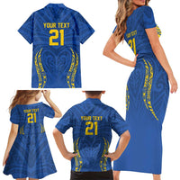 Custom Oceania Football Solomon Kings Family Matching Short Sleeve Bodycon Dress and Hawaiian Shirt Polynesian Tribal Pattern LT9 - Polynesian Pride