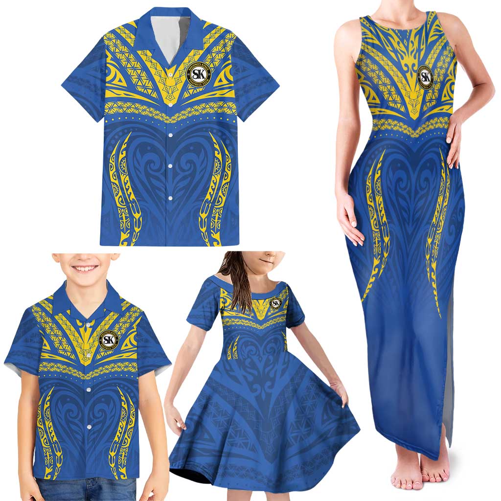 Custom Oceania Football Solomon Kings Family Matching Tank Maxi Dress and Hawaiian Shirt Polynesian Tribal Pattern LT9 - Polynesian Pride