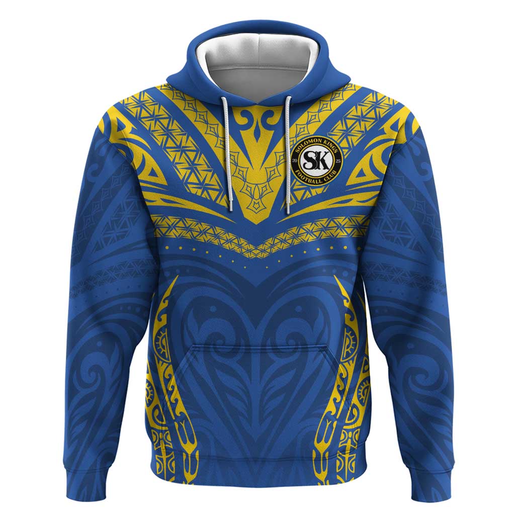 Custom Oceania Football Solomon Kings Hoodie Polynesian Tribal Pattern