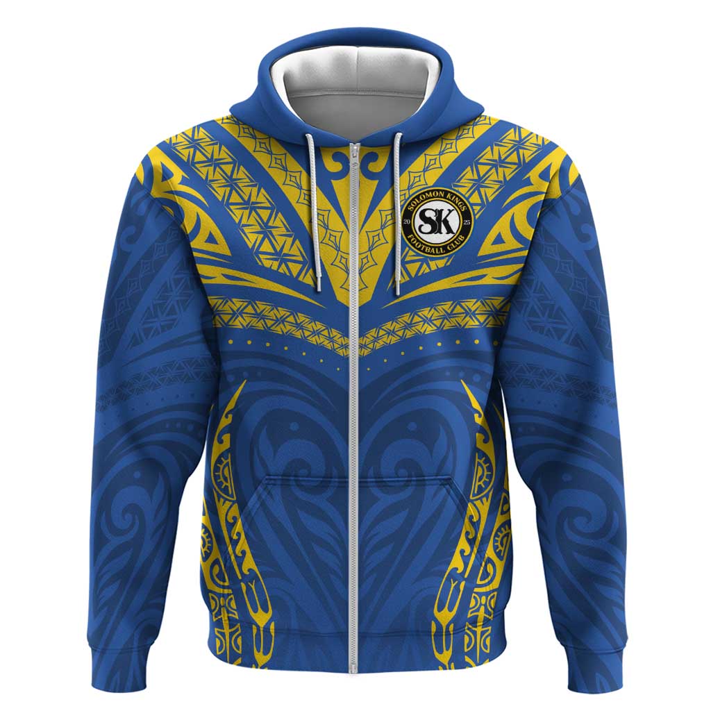 Custom Oceania Football Solomon Kings Hoodie Polynesian Tribal Pattern