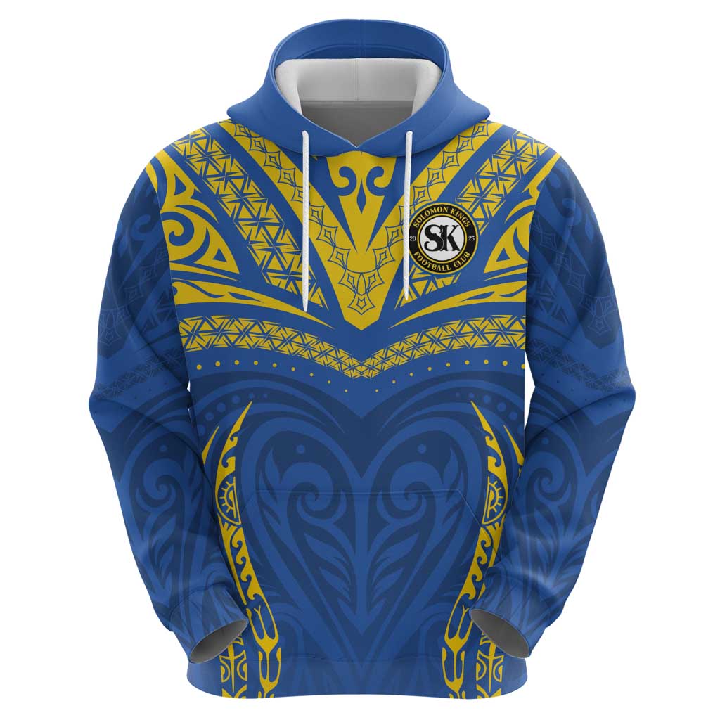 Custom Oceania Football Solomon Kings Hoodie Polynesian Tribal Pattern