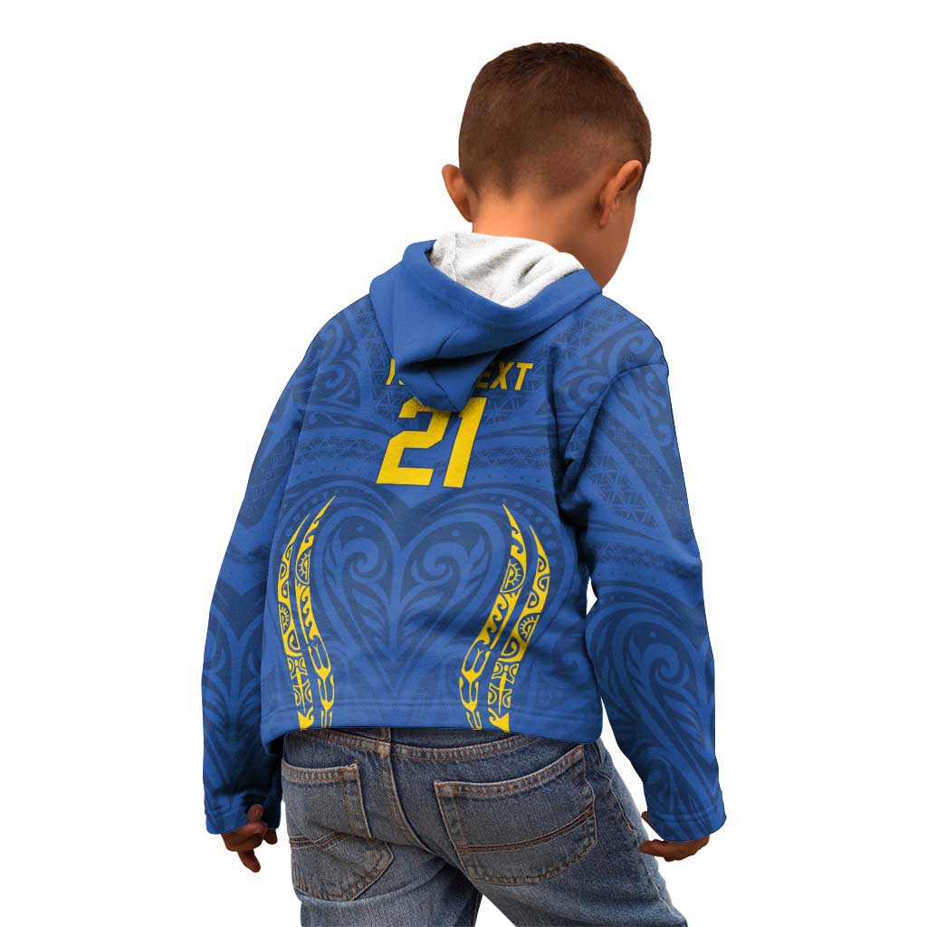 Custom Oceania Football Solomon Kings Kid Hoodie Polynesian Tribal Pattern
