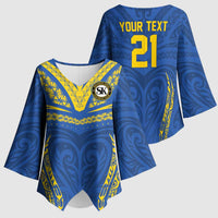 Custom Oceania Football Solomon Kings Kimono Sleeve Blouse Polynesian Tribal Pattern