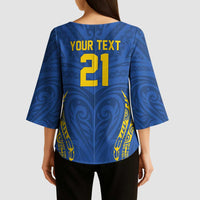 Custom Oceania Football Solomon Kings Kimono Sleeve Blouse Polynesian Tribal Pattern