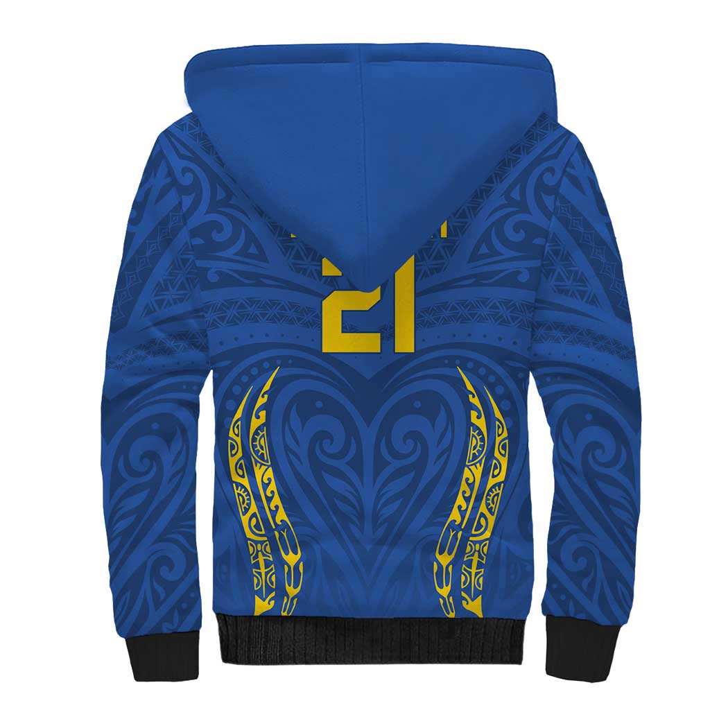 Custom Oceania Football Solomon Kings Sherpa Hoodie Polynesian Tribal Pattern