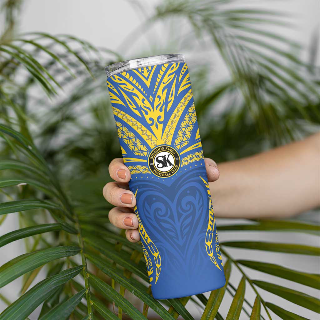 Custom Oceania Football Solomon Kings Skinny Tumbler Polynesian Tribal Pattern